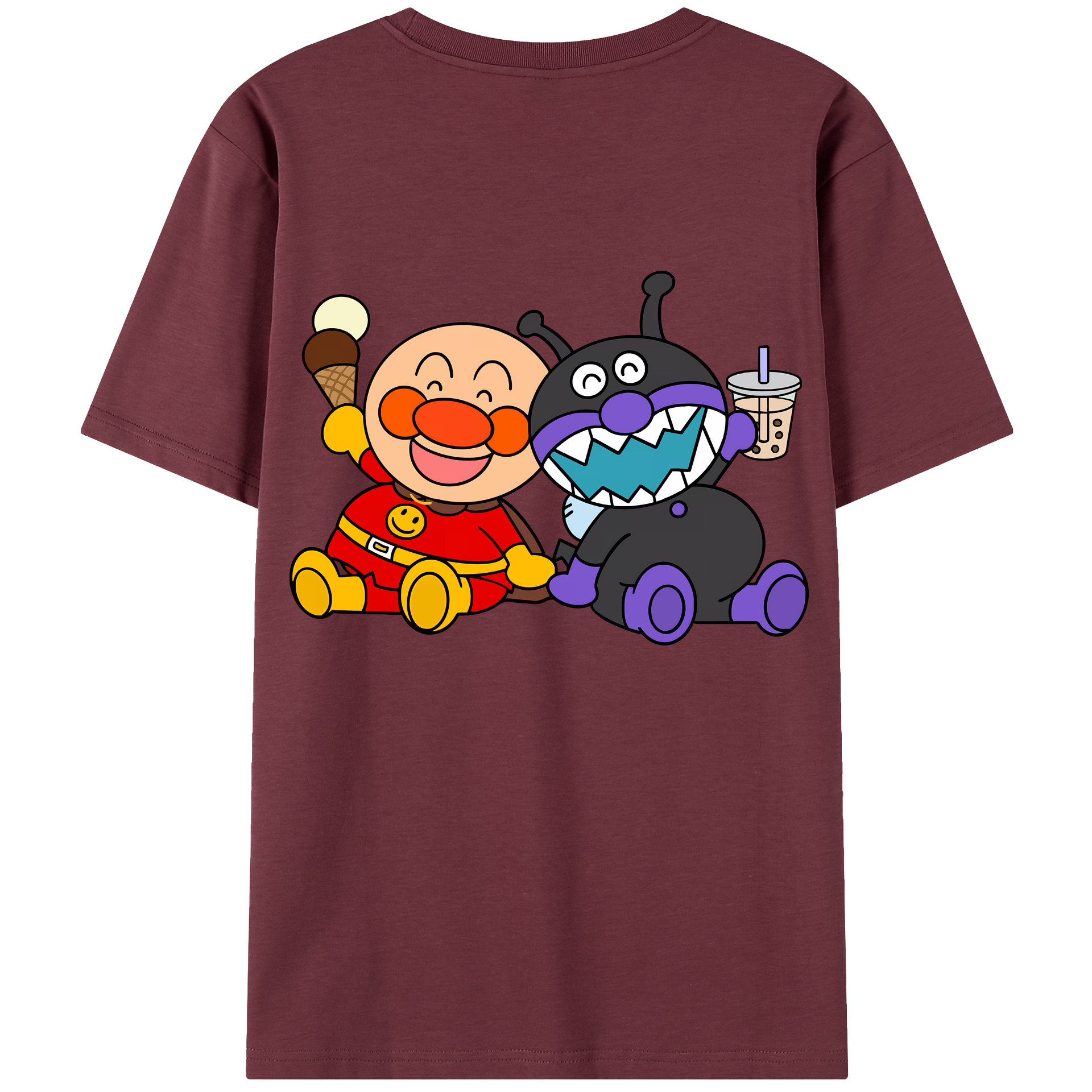 （画像用） アンパンマン Anpanman 綿100％半袖Tシャツ（背面プリント）